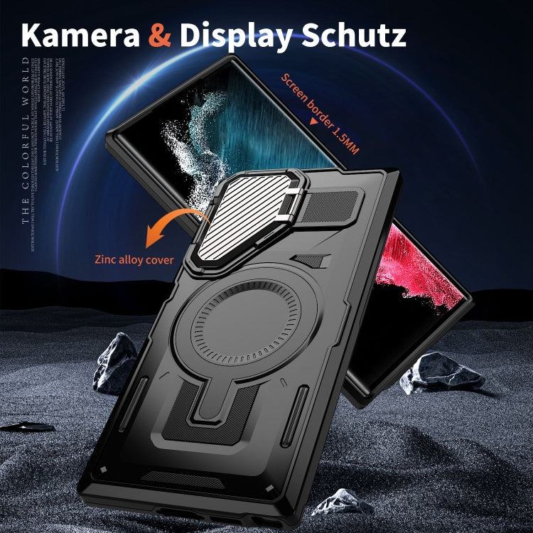 For Samsung Galaxy S22 Ultra 5G Shield Frame Holder MagSafe Phone Case