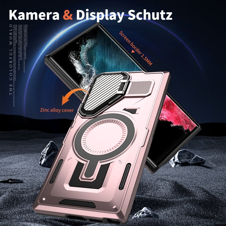 For Samsung Galaxy S22 Ultra 5G Shield Frame Holder MagSafe Phone Case