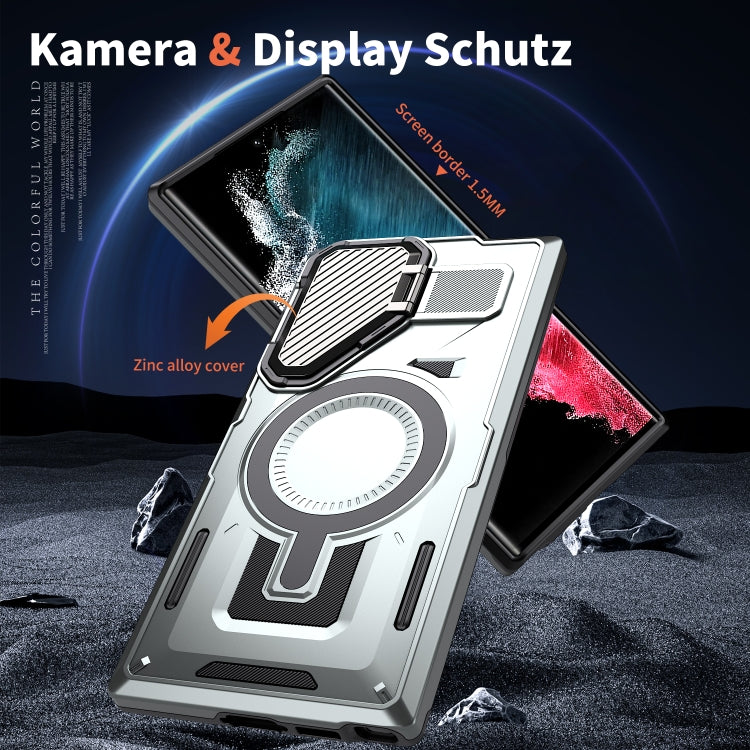 For Samsung Galaxy S22 Ultra 5G Shield Frame Holder MagSafe Phone Case
