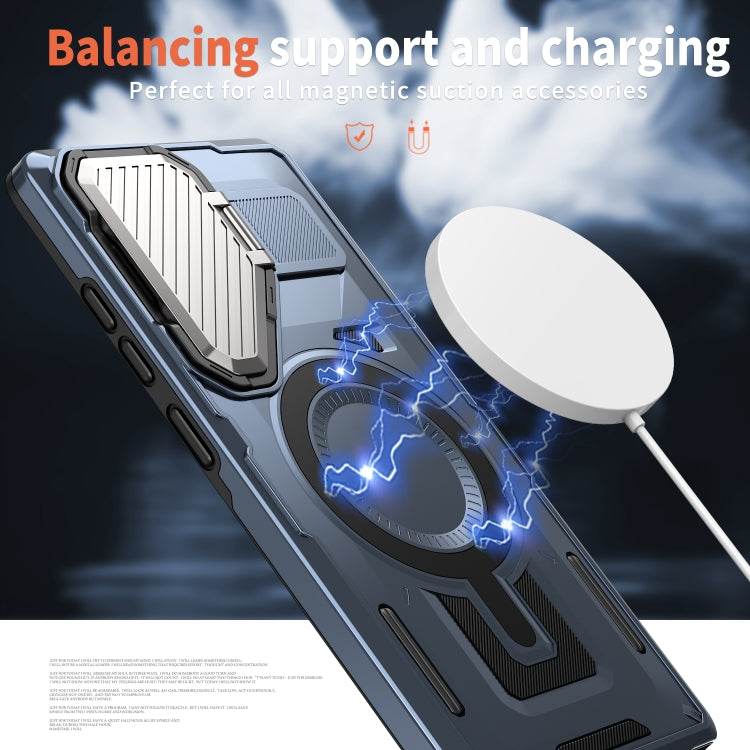For Samsung Galaxy S25 Ultra 5G Shield Frame Holder MagSafe Phone Case