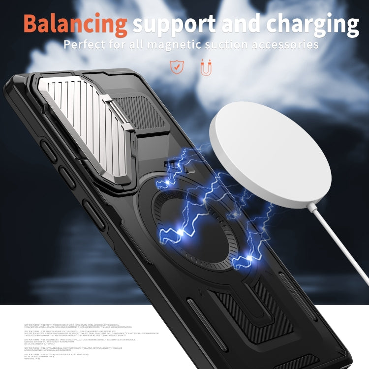 For Samsung Galaxy S25 Ultra 5G Shield Frame Holder MagSafe Phone Case