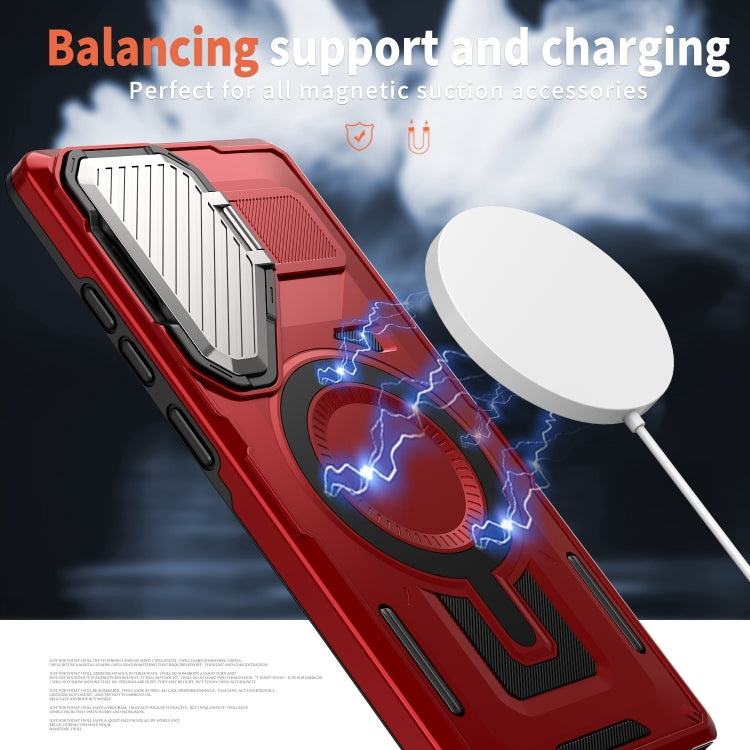 For Samsung Galaxy S25 Ultra 5G Shield Frame Holder MagSafe Phone Case