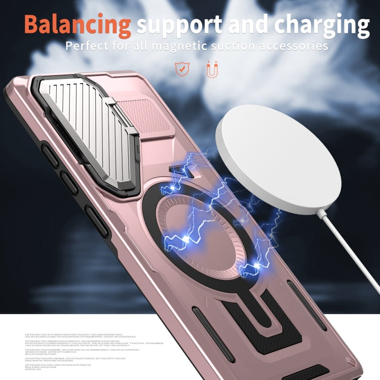 For Samsung Galaxy S25 Ultra 5G Shield Frame Holder MagSafe Phone Case