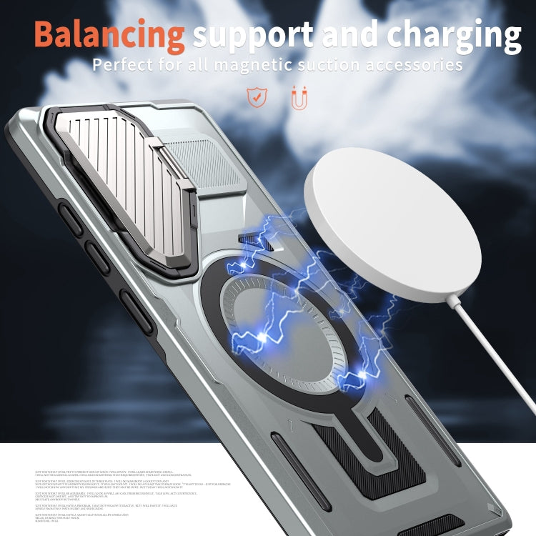 For Samsung Galaxy S25 Ultra 5G Shield Frame Holder MagSafe Phone Case