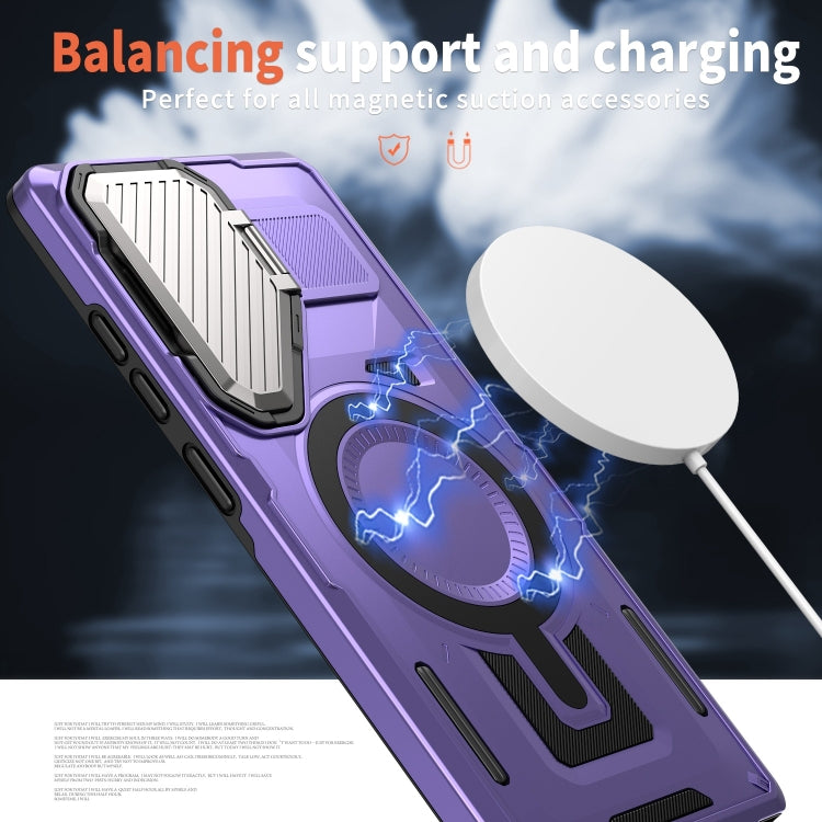 For Samsung Galaxy S25 Ultra 5G Shield Frame Holder MagSafe Phone Case