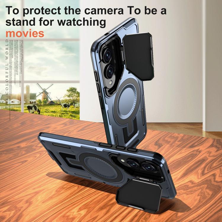 For Samsung Galaxy S25 Edge 5G Shield Frame Holder MagSafe Phone Case