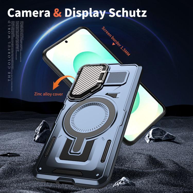 For Samsung Galaxy S25 Edge 5G Shield Frame Holder MagSafe Phone Case