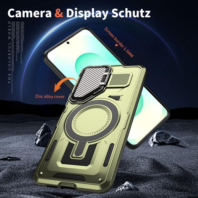 For Samsung Galaxy S25 Edge 5G Shield Frame Holder MagSafe Phone Case