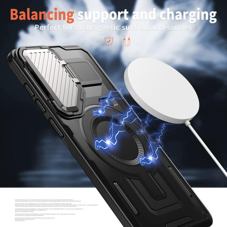 For Samsung Galaxy S25 Edge 5G Shield Frame Holder MagSafe Phone Case