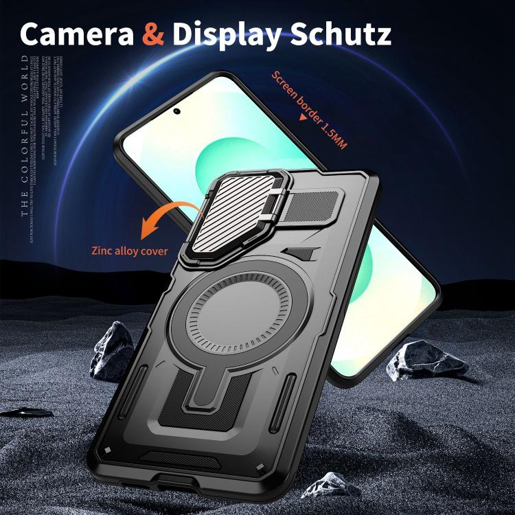 For Samsung Galaxy S25 Edge 5G Shield Frame Holder MagSafe Phone Case