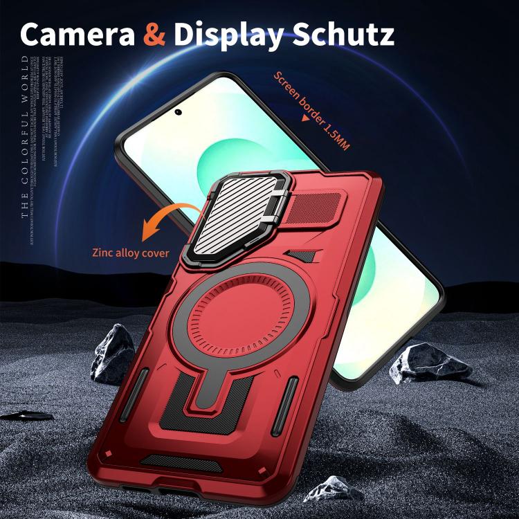 For Samsung Galaxy S25 Edge 5G Shield Frame Holder MagSafe Phone Case