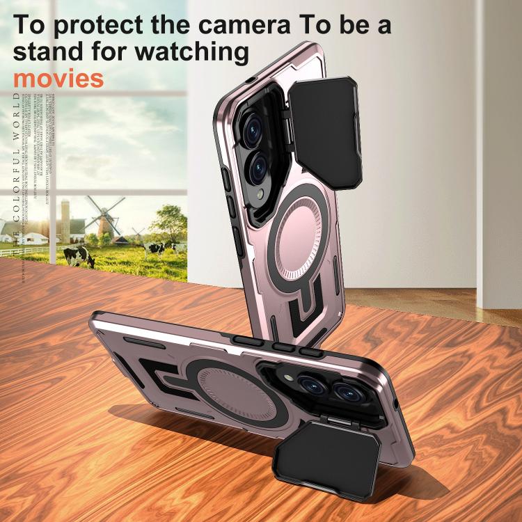 For Samsung Galaxy S25 Edge 5G Shield Frame Holder MagSafe Phone Case