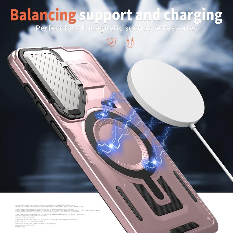 For Samsung Galaxy S25 Edge 5G Shield Frame Holder MagSafe Phone Case