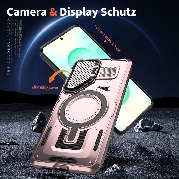 For Samsung Galaxy S25 Edge 5G Shield Frame Holder MagSafe Phone Case