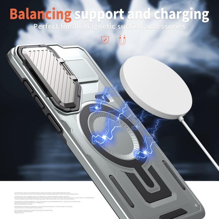 For Samsung Galaxy S25 Edge 5G Shield Frame Holder MagSafe Phone Case