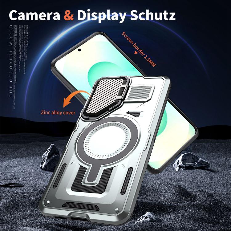 For Samsung Galaxy S25 Edge 5G Shield Frame Holder MagSafe Phone Case