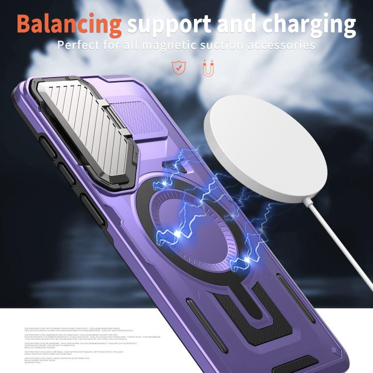 For Samsung Galaxy S25 Edge 5G Shield Frame Holder MagSafe Phone Case