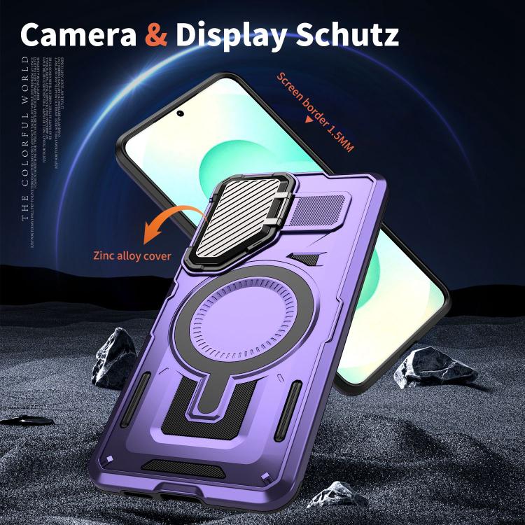 For Samsung Galaxy S25 Edge 5G Shield Frame Holder MagSafe Phone Case