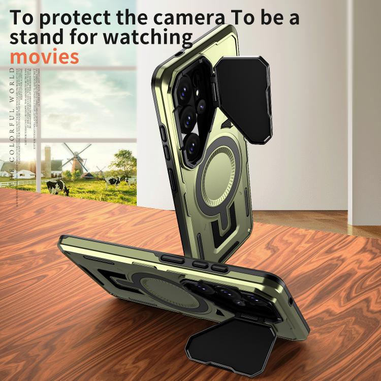 For Samsung Galaxy S26 Ultra 5G Shield Frame Holder MagSafe Phone Case
