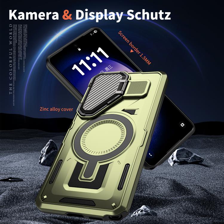 For Samsung Galaxy S26 Ultra 5G Shield Frame Holder MagSafe Phone Case