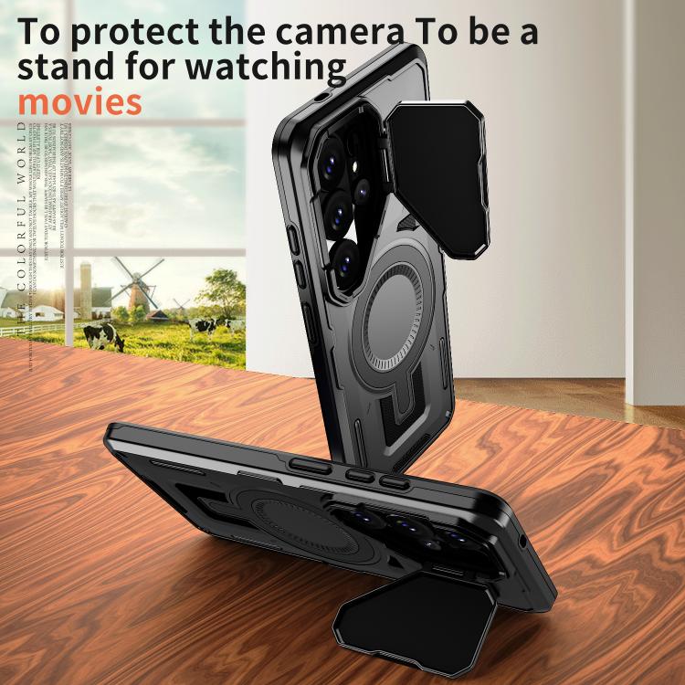 For Samsung Galaxy S26 Ultra 5G Shield Frame Holder MagSafe Phone Case