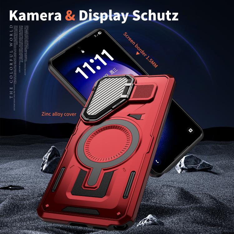 For Samsung Galaxy S26 Ultra 5G Shield Frame Holder MagSafe Phone Case