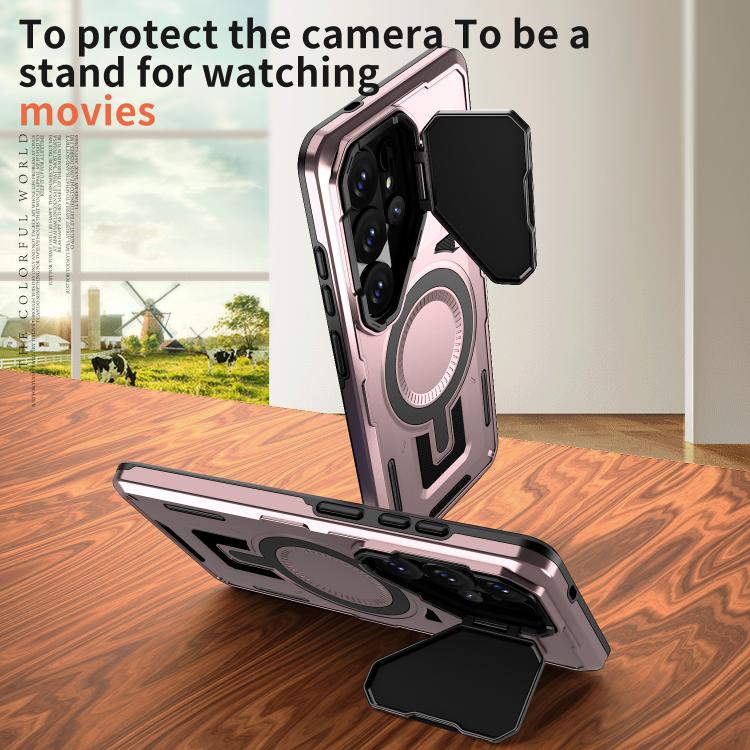 For Samsung Galaxy S26 Ultra 5G Shield Frame Holder MagSafe Phone Case