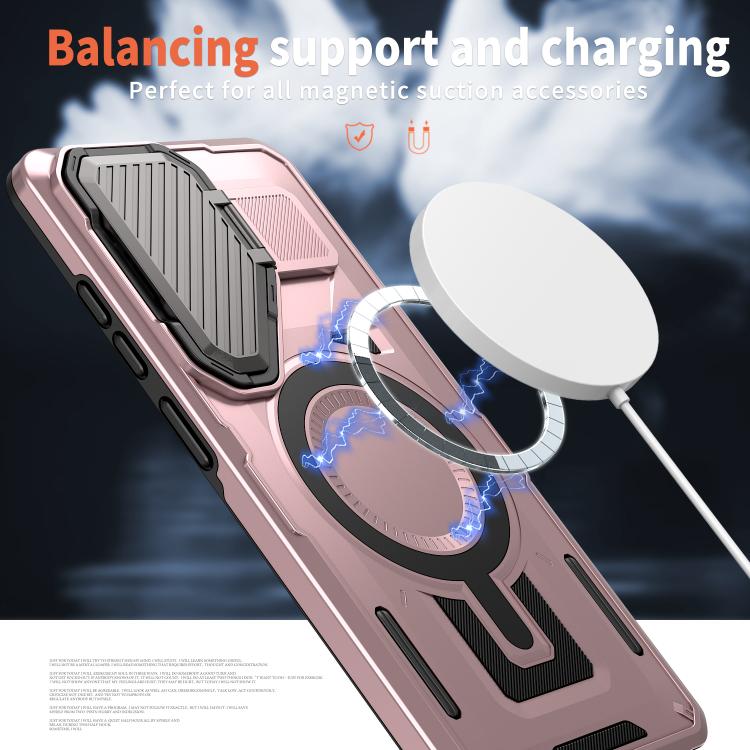 For Samsung Galaxy S26 Ultra 5G Shield Frame Holder MagSafe Phone Case