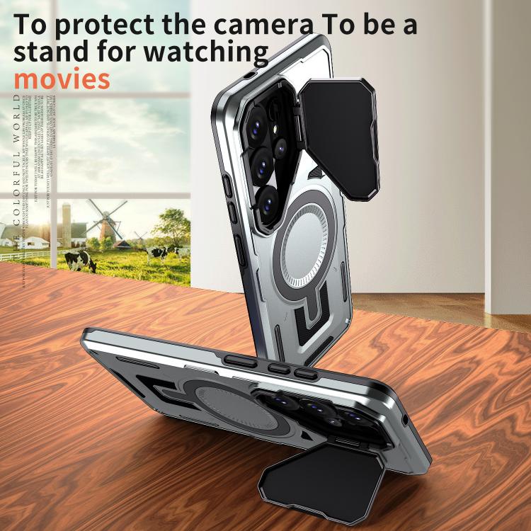 For Samsung Galaxy S26 Ultra 5G Shield Frame Holder MagSafe Phone Case