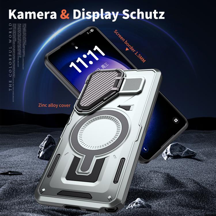 For Samsung Galaxy S26 Ultra 5G Shield Frame Holder MagSafe Phone Case