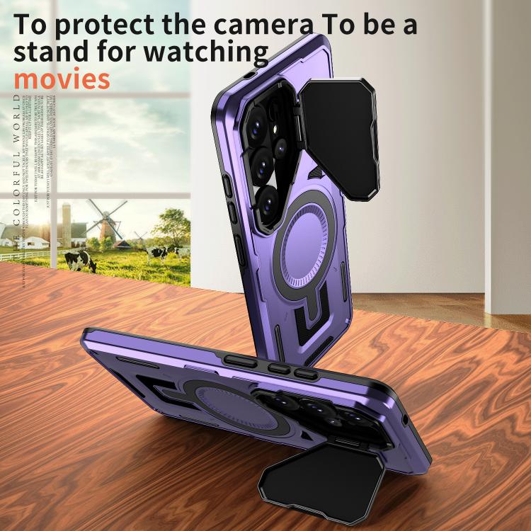 For Samsung Galaxy S26 Ultra 5G Shield Frame Holder MagSafe Phone Case