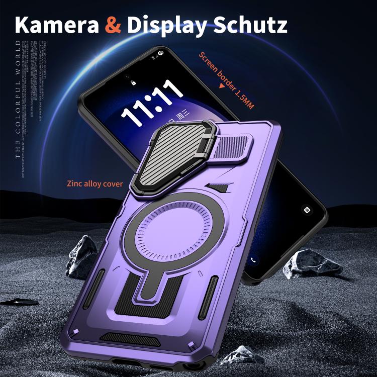 For Samsung Galaxy S26 Ultra 5G Shield Frame Holder MagSafe Phone Case