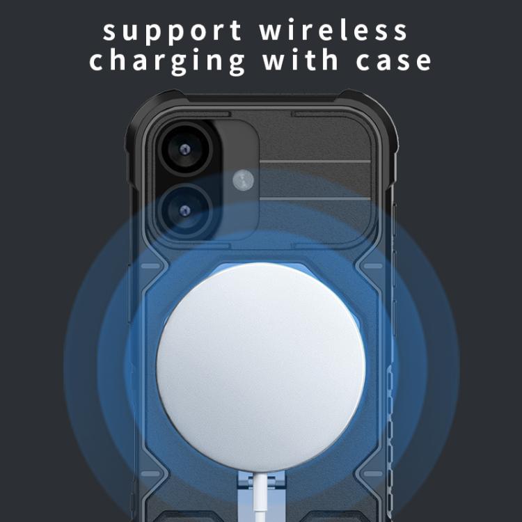 For iPhone 17 Camera Shield Armor MagSafe Holder Phone Case with Strap