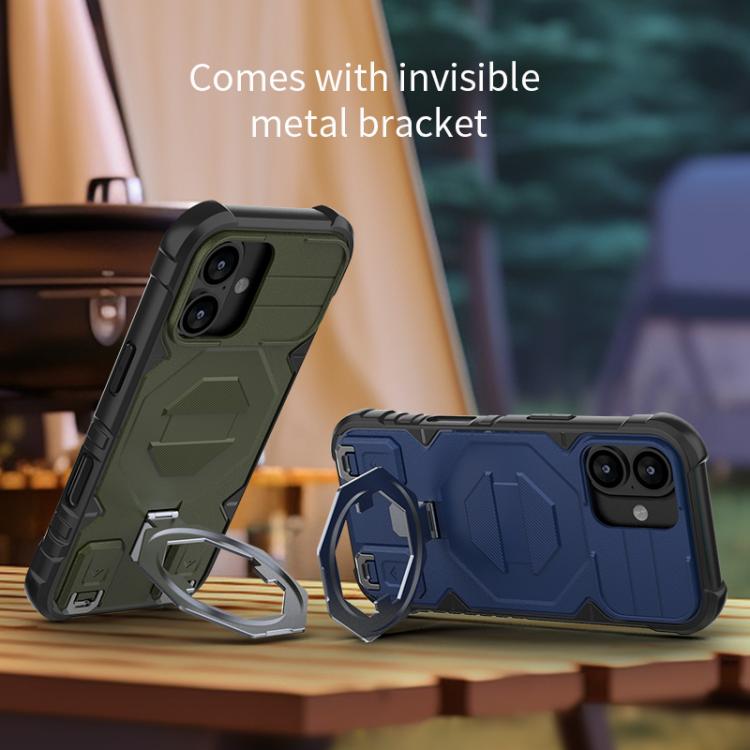 For iPhone 17 Camera Shield Armor MagSafe Holder Phone Case with Strap