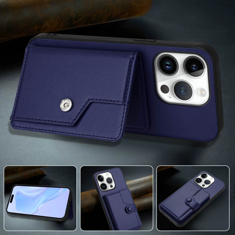For iPhone 16 Pro Button Card Bag RFID Anti-theft Phone Case