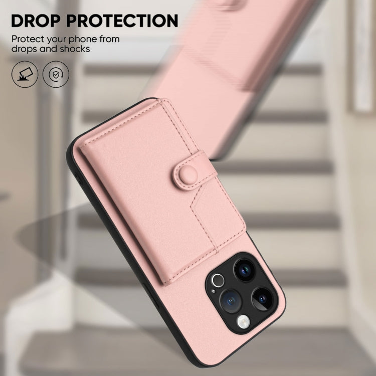 For iPhone 14 Pro Button Card Bag RFID Anti-theft Phone Case