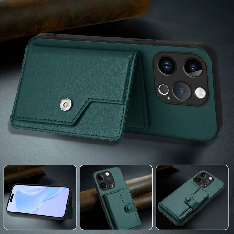 For iPhone 14 Pro Button Card Bag RFID Anti-theft Phone Case