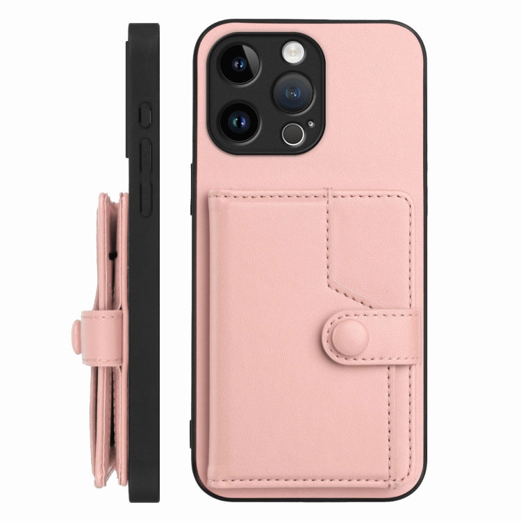 For iPhone 14 Pro Max Button Card Bag RFID Anti-theft Phone Case