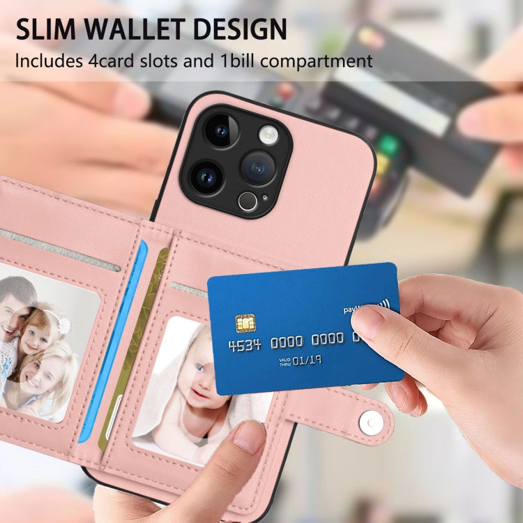 For iPhone 14 Pro Max Button Card Bag RFID Anti-theft Phone Case