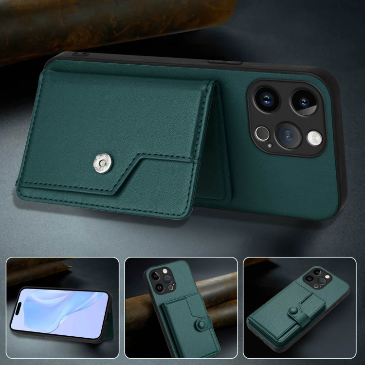 For iPhone 14 Pro Max Button Card Bag RFID Anti-theft Phone Case