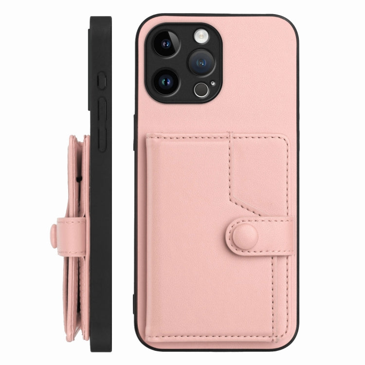 For iPhone 13 Pro Max Button Card Bag RFID Anti-theft Phone Case