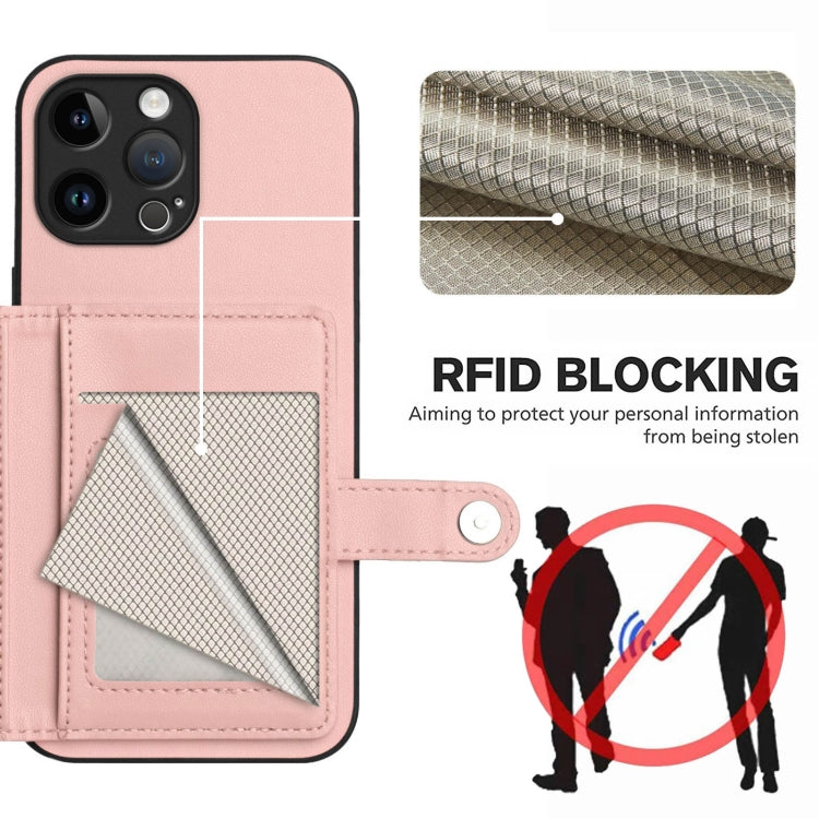 For iPhone 13 Pro Max Button Card Bag RFID Anti-theft Phone Case