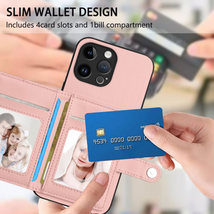 For iPhone 13 Pro Max Button Card Bag RFID Anti-theft Phone Case