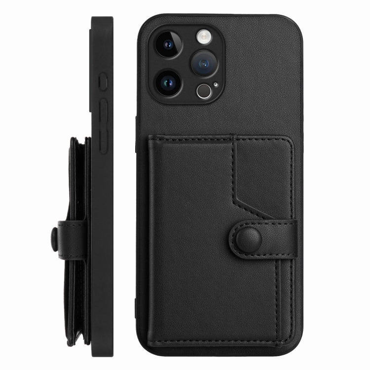 For iPhone 13 Pro Max Button Card Bag RFID Anti-theft Phone Case