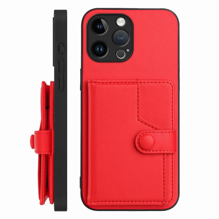 For iPhone 13 Pro Max Button Card Bag RFID Anti-theft Phone Case