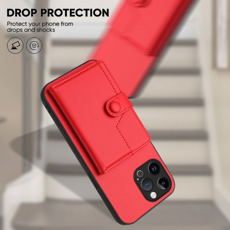 For iPhone 13 Pro Max Button Card Bag RFID Anti-theft Phone Case