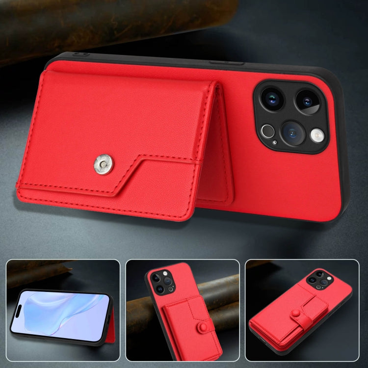 For iPhone 13 Pro Max Button Card Bag RFID Anti-theft Phone Case