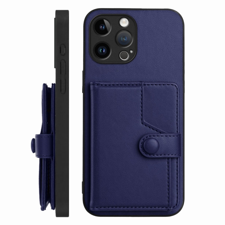For iPhone 13 Pro Max Button Card Bag RFID Anti-theft Phone Case