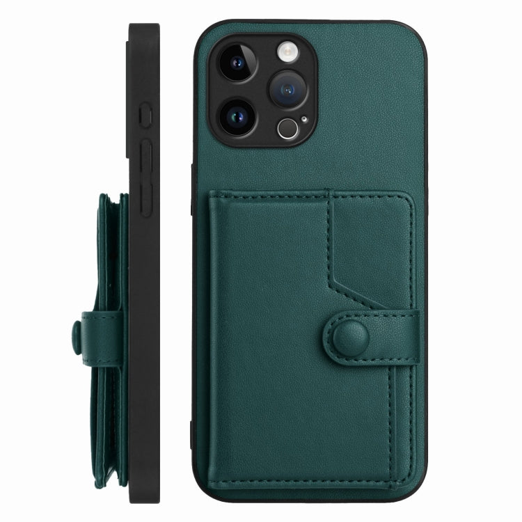For iPhone 13 Pro Max Button Card Bag RFID Anti-theft Phone Case