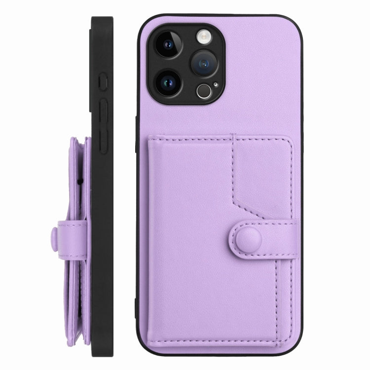 For iPhone 13 Pro Max Button Card Bag RFID Anti-theft Phone Case
